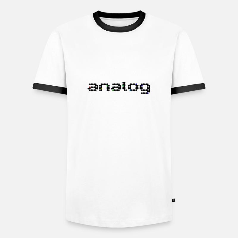 analog 2 black - Men's Ringer Shirt - white/black