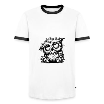 Eulen Augenringe? Meine natürlichen Accessoires - Männer Kontrast-T-Shirt - Weiß/Schwarz - Vorne - AI Model Female 172 light (172cm) & AI Model Male 178 dark (178cm)