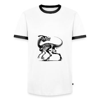 Raptor Dino - Je ne suis pas vieux - Je suis un fossile - T-shirt contrasté Homme - blanc/noir - Devant - AI Model Female 172 light (172cm) & AI Model Male 178 dark (178cm)