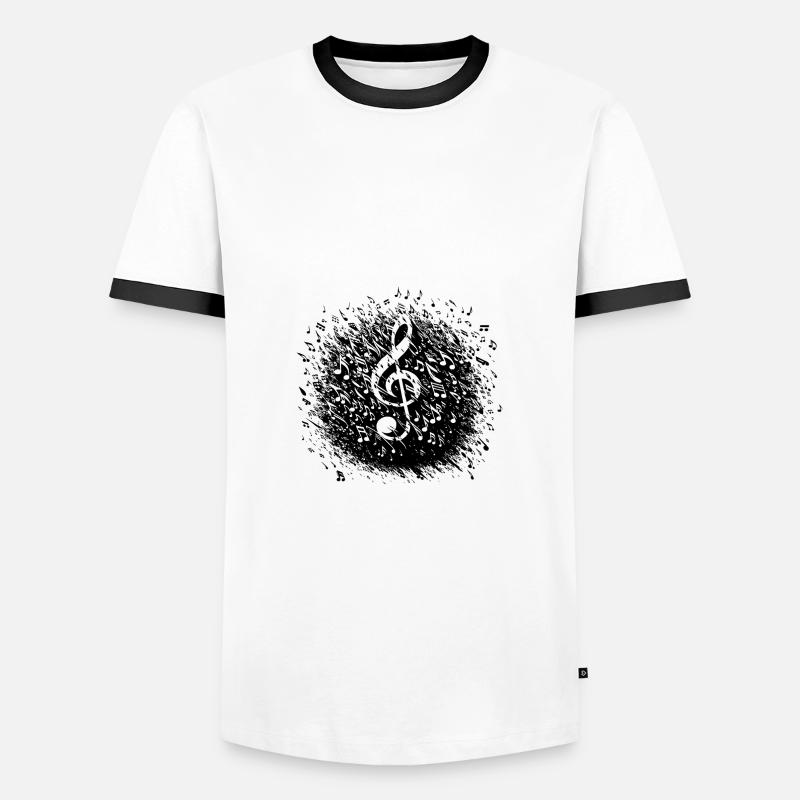 clef meets liquid melody harmony - Men's Ringer Shirt - white/black