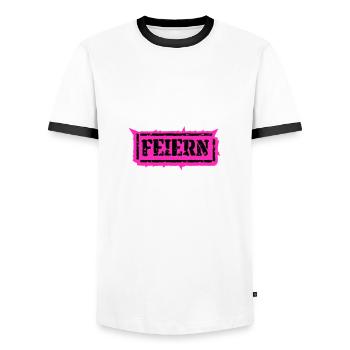 Feiern Junggesellenabschied Techno Disco JGA - Männer Kontrast-T-Shirt - Weiß/Schwarz - Vorne - AI Model Female 172 light (172cm) & AI Model Male 178 dark (178cm)