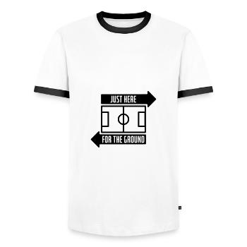 Just here for the ground - Männer Kontrast-T-Shirt - Weiß/Schwarz - Vorne - AI Model Female 172 light (172cm) & AI Model Male 178 dark (178cm)