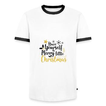 PASSEZ UN JOYEUX PETIT NOËL - T-shirt contrasté Homme - blanc/noir - Devant - AI Model Female 172 light (172cm) & AI Model Male 178 dark (178cm)