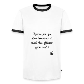 Kaameløtt - Réplique Culte - Citation Drôle - T-shirt contrasté Homme - blanc/noir - Devant - AI Model Female 172 light (172cm) & AI Model Male 178 dark (178cm)