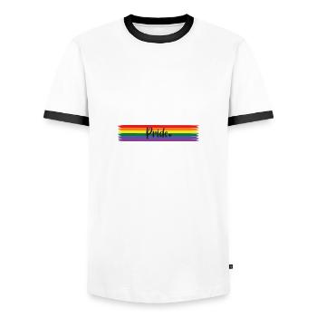 Pride Rainbow LGBTQ Design - Männer Kontrast-T-Shirt - Weiß/Schwarz - Vorne - AI Model Female 172 light (172cm) & AI Model Male 178 dark (178cm)