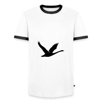 Belle silhouette de cygne - T-shirt contrasté Homme - blanc/noir - Devant - AI Model Female 172 light (172cm) & AI Model Male 178 dark (178cm)