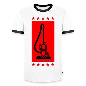Staubsauger Symbol Cleaning - Männer Kontrast-T-Shirt - Weiß/Schwarz - Vorne - AI Model Female 172 light (172cm) & AI Model Male 178 dark (178cm)
