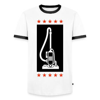 Staubsauger Putzen - Männer Kontrast-T-Shirt - Weiß/Schwarz - Vorne - AI Model Female 172 light (172cm) & AI Model Male 178 dark (178cm)