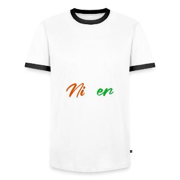 Niger funny gift idea Africa funny saying - Men's Ringer Shirt - white/black - Front - AI Model Female 172 light (172cm) & AI Model Male 178 dark (178cm)