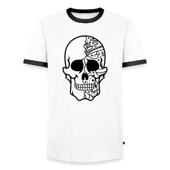 Schädel - Männer Kontrast-T-Shirt - Weiß/Schwarz - Vorne - AI Model Female 172 light (172cm) & AI Model Male 178 dark (178cm)