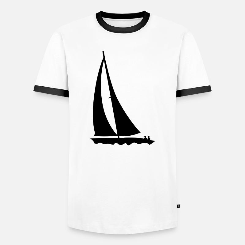 sailing - Men's Ringer Shirt - white/black
