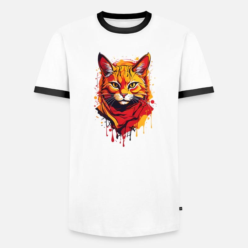 Cool Cat - Men's Ringer Shirt - white/black