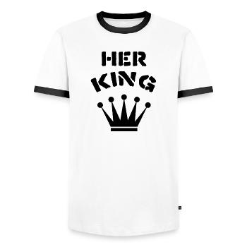 king - T-shirt contrasté Homme - blanc/noir - Devant - AI Model Female 172 light (172cm) & AI Model Male 178 dark (178cm)