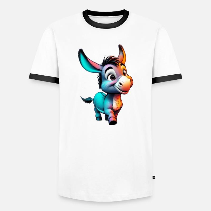 Donkey donkey pacifier mule - Men's Ringer Shirt - white/black