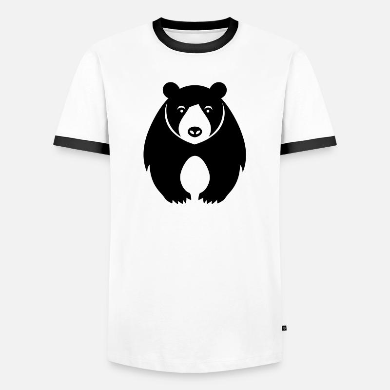 Bär - Männer Kontrast-T-Shirt - Weiß/Schwarz