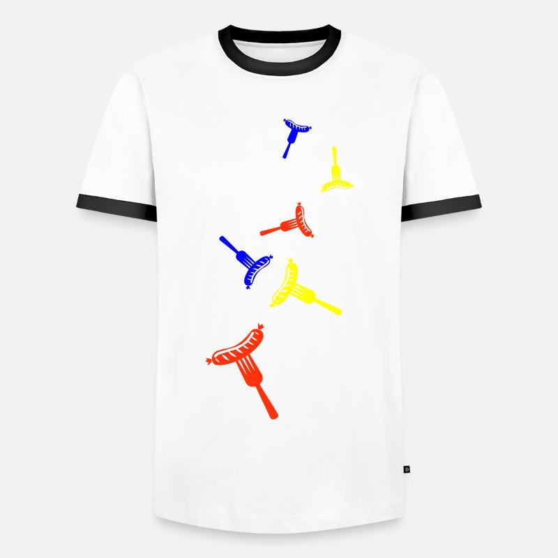 Bratwurst Fleisch icon - Männer Kontrast-T-Shirt - Weiß/Schwarz