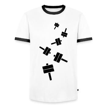 Icône de signalisation - T-shirt contrasté Homme - blanc/noir - Devant - AI Model Female 172 light (172cm) & AI Model Male 178 dark (178cm)