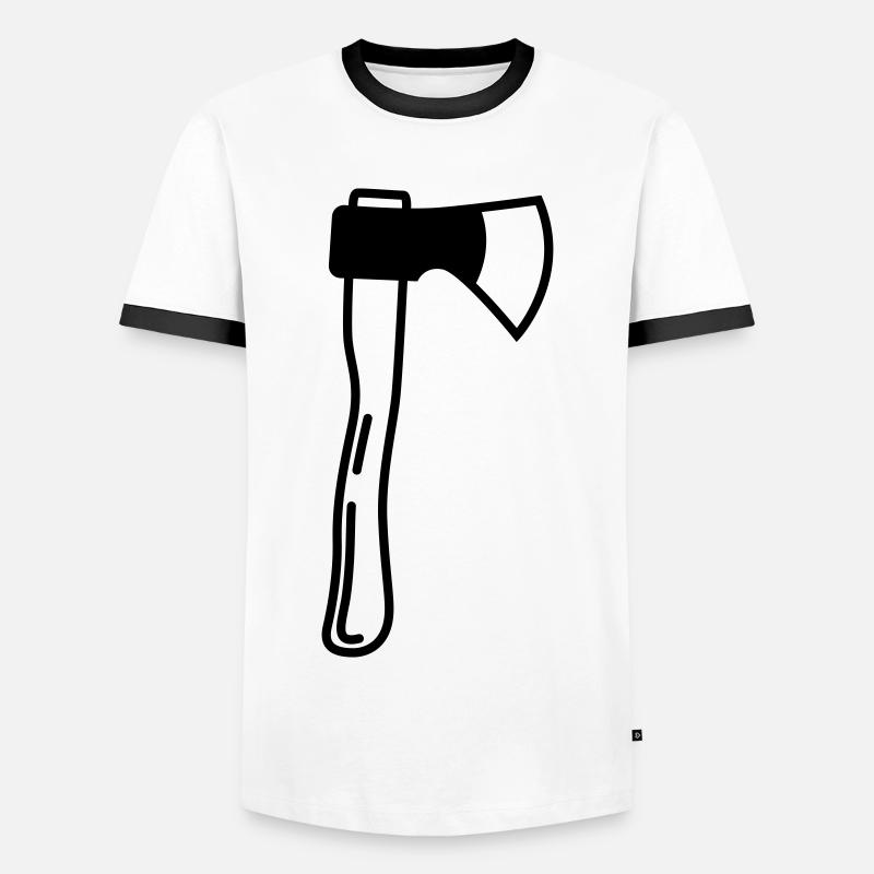 Axt Symbol - Männer Kontrast-T-Shirt - Weiß/Schwarz
