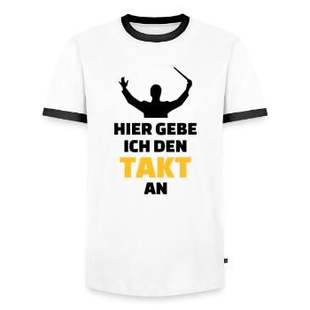 Chor - Männer Kontrast-T-Shirt - Weiß/Schwarz - Vorne - AI Model Female 172 light (172cm) & AI Model Male 178 dark (178cm)