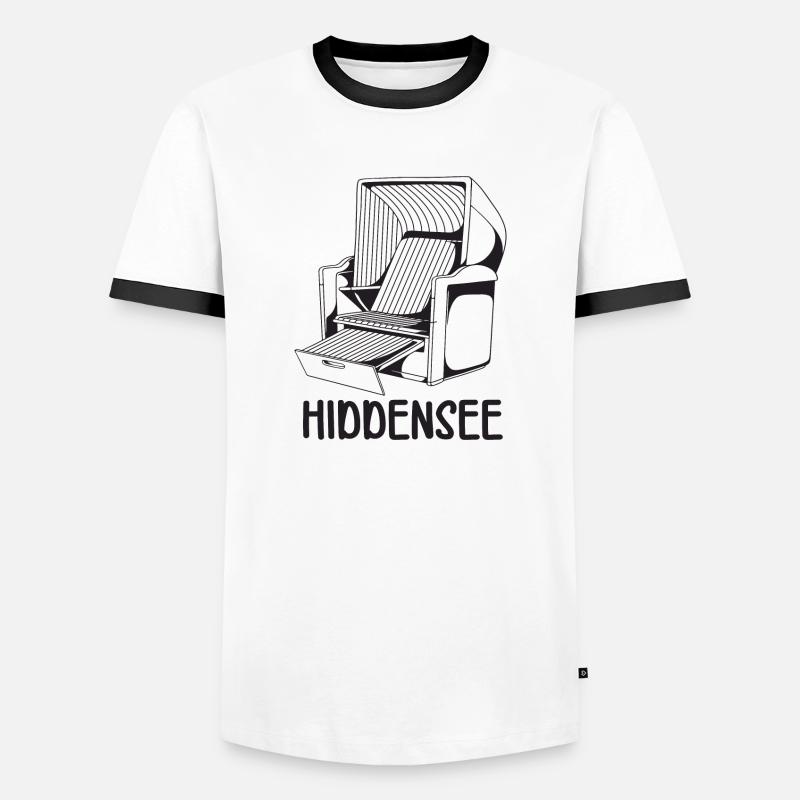 HIDDENSEE BEACH CHAIR - Men's Ringer Shirt - white/black
