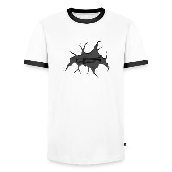 Trompette trompette trompette amant cadeau - T-shirt contrasté Homme - blanc/noir - Devant - AI Model Female 172 light (172cm) & AI Model Male 178 dark (178cm)