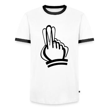 Nein, nein - Männer Kontrast-T-Shirt - Weiß/Schwarz - Vorne - AI Model Female 172 light (172cm) & AI Model Male 178 dark (178cm)