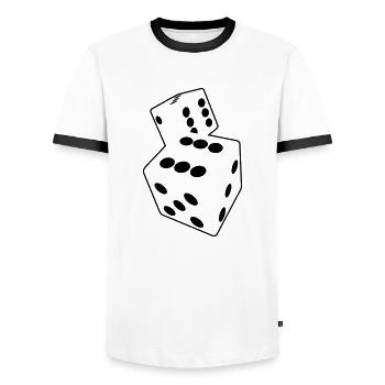 cartes - T-shirt contrasté Homme - blanc/noir - Devant - AI Model Female 172 light (172cm) & AI Model Male 178 dark (178cm)