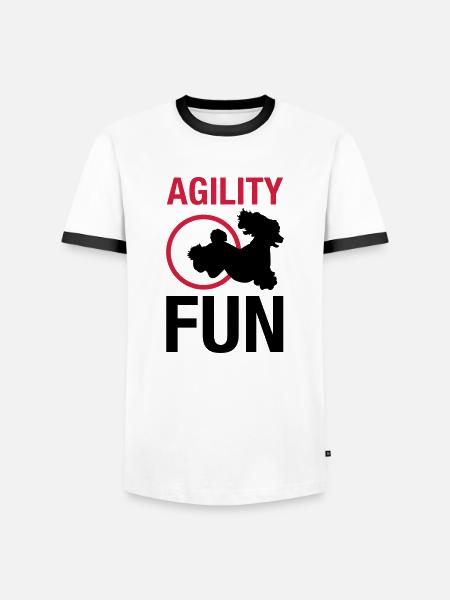 agilityfun_reifen_pudel - Männer Kontrast-T-Shirt - Weiß/Schwarz