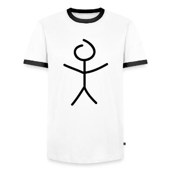 maennlein - Männer Kontrast-T-Shirt - Weiß/Schwarz - Vorne - AI Model Female 172 light (172cm) & AI Model Male 178 dark (178cm)