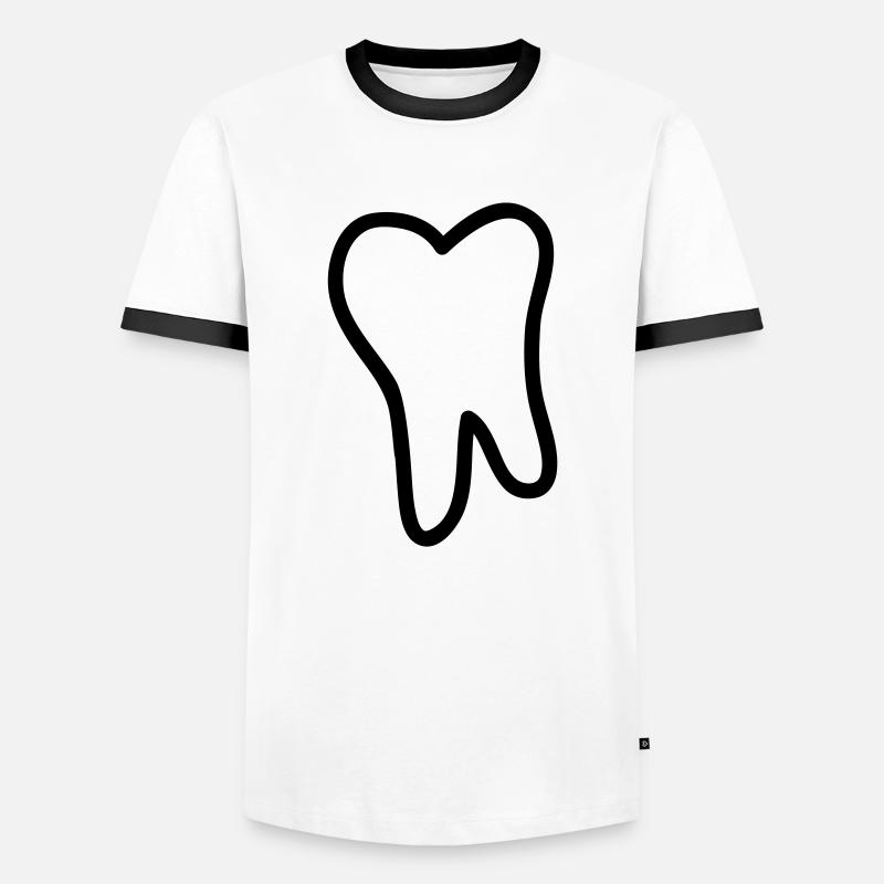 tooth - Men's Ringer Shirt - white/black