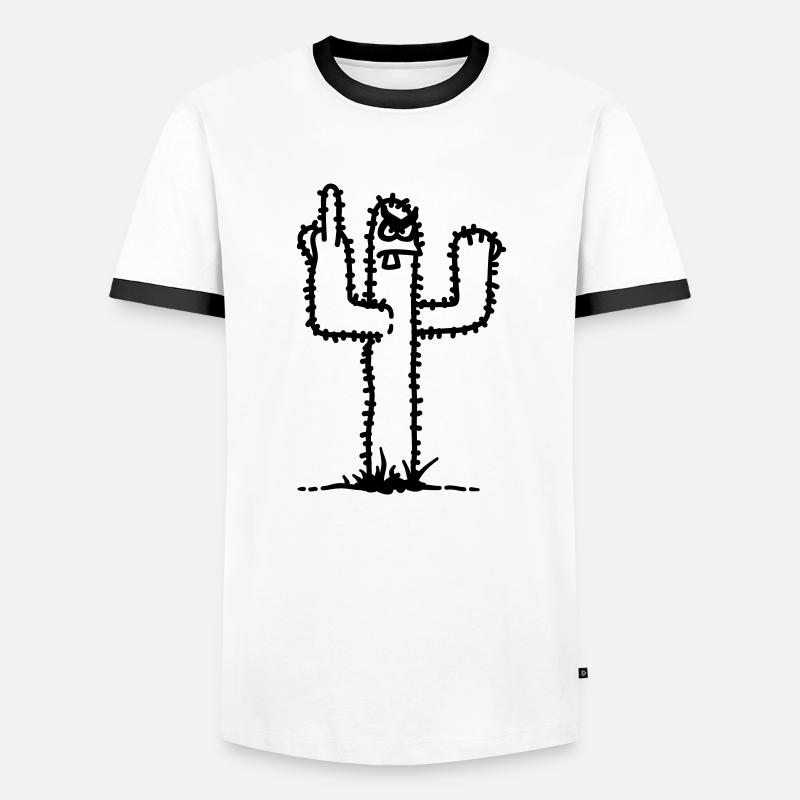 cactus - Men's Ringer Shirt - white/black