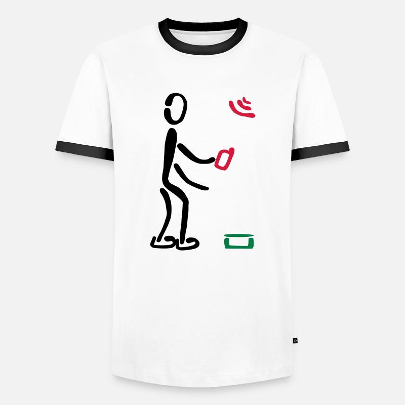Geocacher Geocaching 3F - Männer Kontrast-T-Shirt - Weiß/Schwarz
