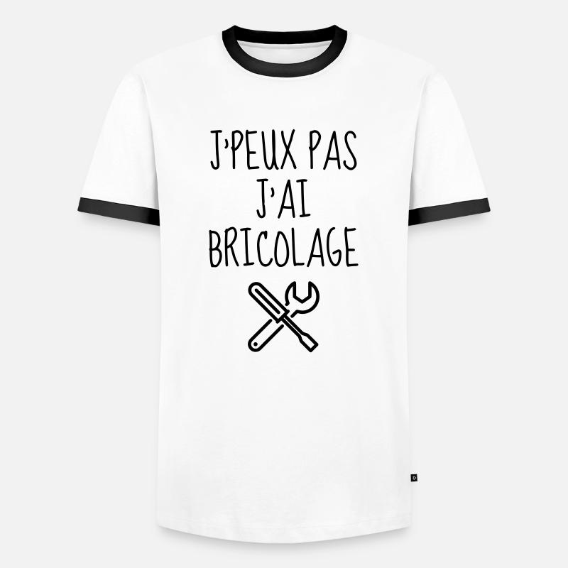 Bricolage / Basteln / Handwerker / DIY - Männer Kontrast-T-Shirt - Weiß/Schwarz