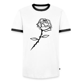 rose flower design - Männer Kontrast-T-Shirt - Weiß/Schwarz - Vorne - AI Model Female 172 light (172cm) & AI Model Male 178 dark (178cm)