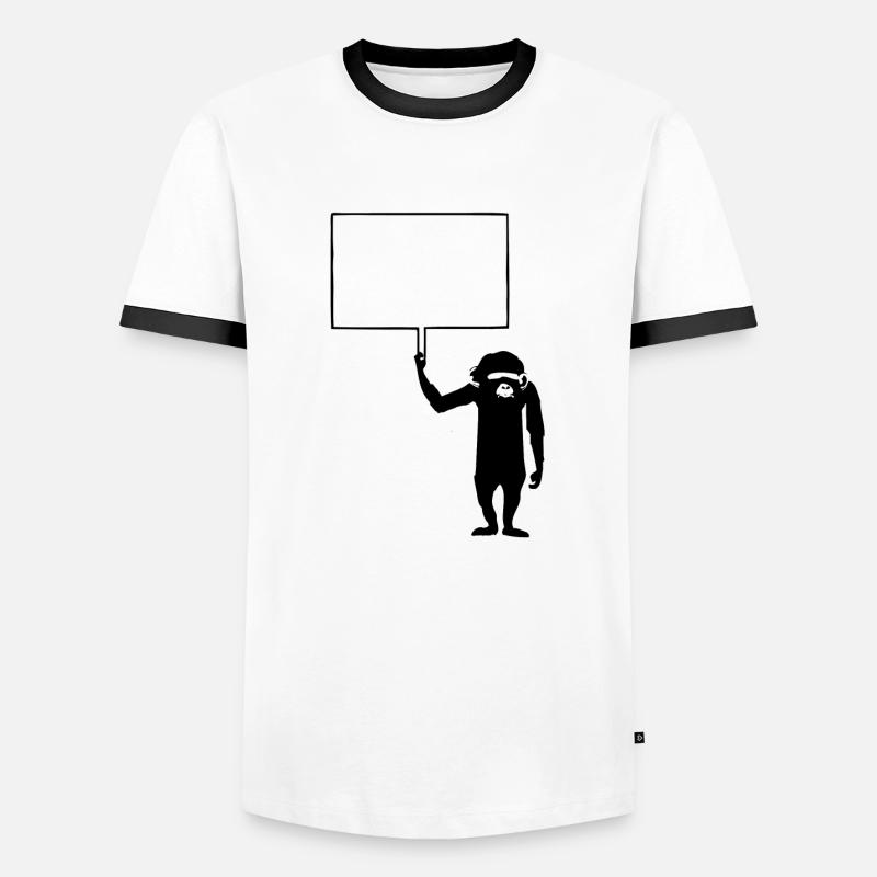 Ape Your Statement * Personalized saying - Men's Ringer Shirt - white/black