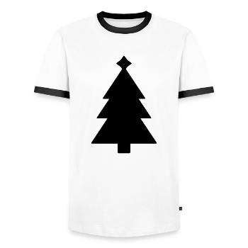 Weihnachtsbaum Christbaum - Männer Kontrast-T-Shirt - Weiß/Schwarz - Vorne - AI Model Female 172 light (172cm) & AI Model Male 178 dark (178cm)