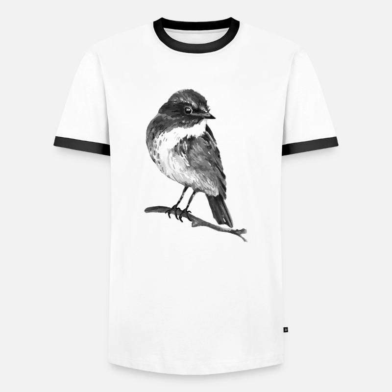 Vogel - Männer Kontrast-T-Shirt - Weiß/Schwarz