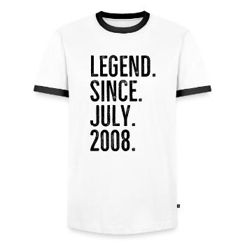 Legend Since July 2008 - Men's Ringer Shirt - white/black - Front - AI Model Female 172 light (172cm) & AI Model Male 178 dark (178cm)