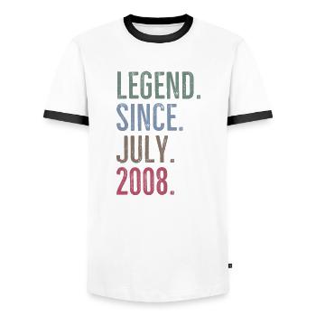 Légende depuis juillet 2008 - T-shirt contrasté Homme - blanc/noir - Devant - AI Model Female 172 light (172cm) & AI Model Male 178 dark (178cm)