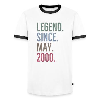Légende depuis mai 2000 - T-shirt contrasté Homme - blanc/noir - Devant - AI Model Female 172 light (172cm) & AI Model Male 178 dark (178cm)