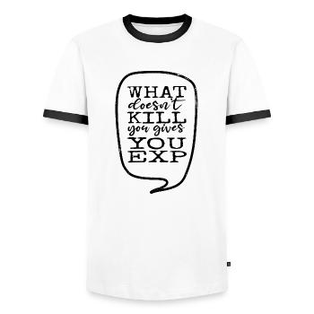humor controler birthday present gift - Men's Ringer Shirt - white/black - Front - AI Model Female 172 light (172cm) & AI Model Male 178 dark (178cm)