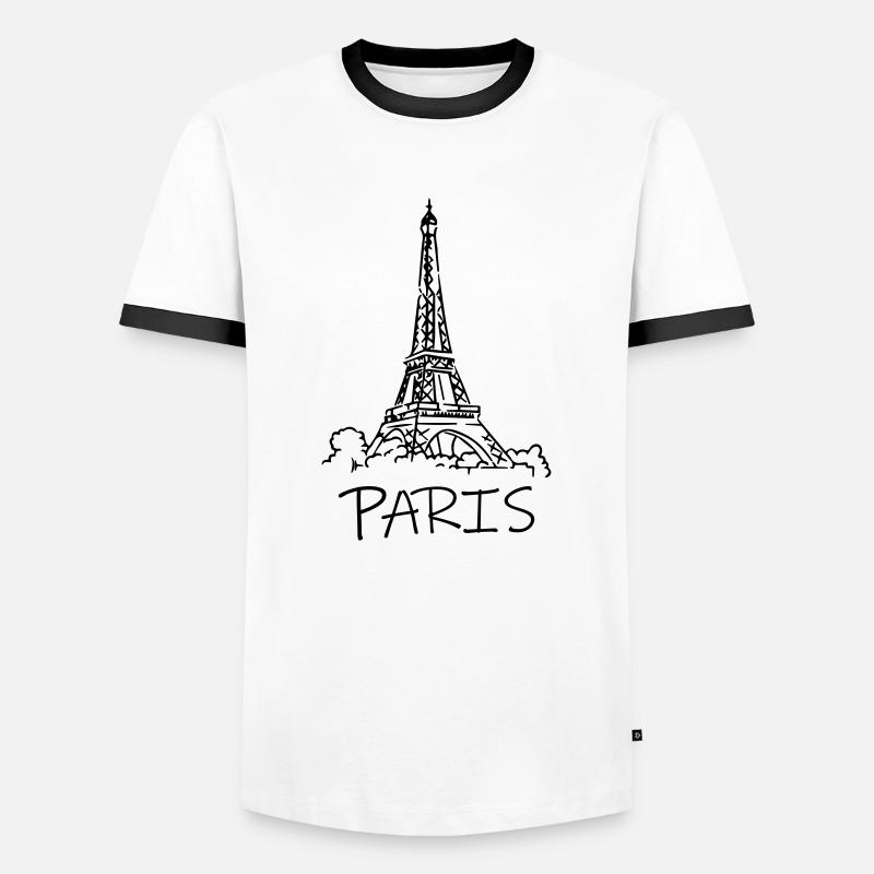 PARIS - Men's Ringer Shirt - white/black