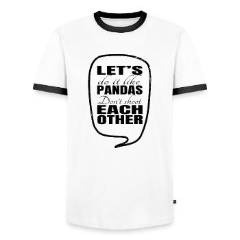 statement anti war present peace symbol cool quote - Männer Kontrast-T-Shirt - Weiß/Schwarz - Vorne - AI Model Female 172 light (172cm) & AI Model Male 178 dark (178cm)