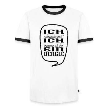 windhund hundeliebhaber zitat humor geburtstag - Männer Kontrast-T-Shirt - Weiß/Schwarz - Vorne - AI Model Female 172 light (172cm) & AI Model Male 178 dark (178cm)