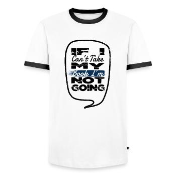 book dragon book keeper cat bday book fan comics - Männer Kontrast-T-Shirt - Weiß/Schwarz - Vorne - AI Model Female 172 light (172cm) & AI Model Male 178 dark (178cm)