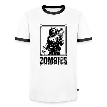 Zombis! - T-shirt contrasté Homme - blanc/noir - Devant - AI Model Female 172 light (172cm) & AI Model Male 178 dark (178cm)