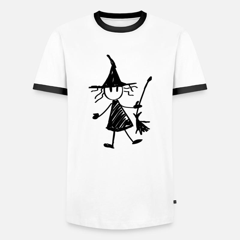 Stylized witch - Men's Ringer Shirt - white/black