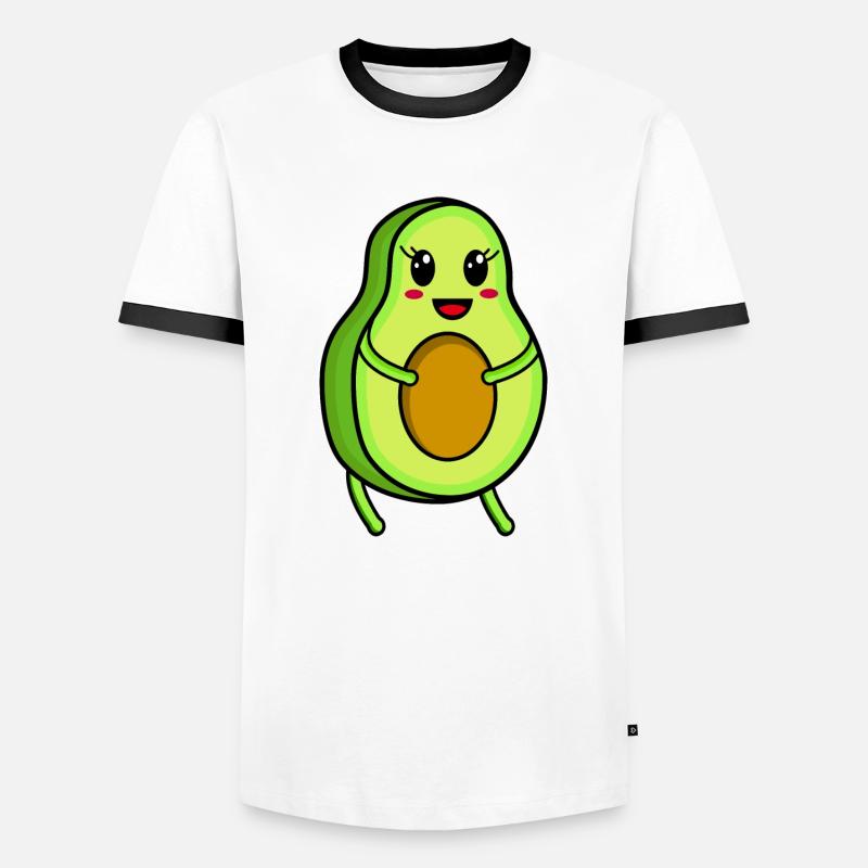 Süße Avocado - Männer Kontrast-T-Shirt - Weiß/Schwarz