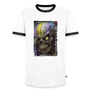 Graffiti Street Art Spray Couleurs Cool Artiste Rétro - T-shirt contrasté Homme - blanc/noir - Devant - AI Model Female 172 light (172cm) & AI Model Male 178 dark (178cm)
