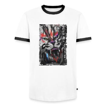 Graffiti Street Art Spray Couleurs Cool Artiste Rétro - T-shirt contrasté Homme - blanc/noir - Devant - AI Model Female 172 light (172cm) & AI Model Male 178 dark (178cm)